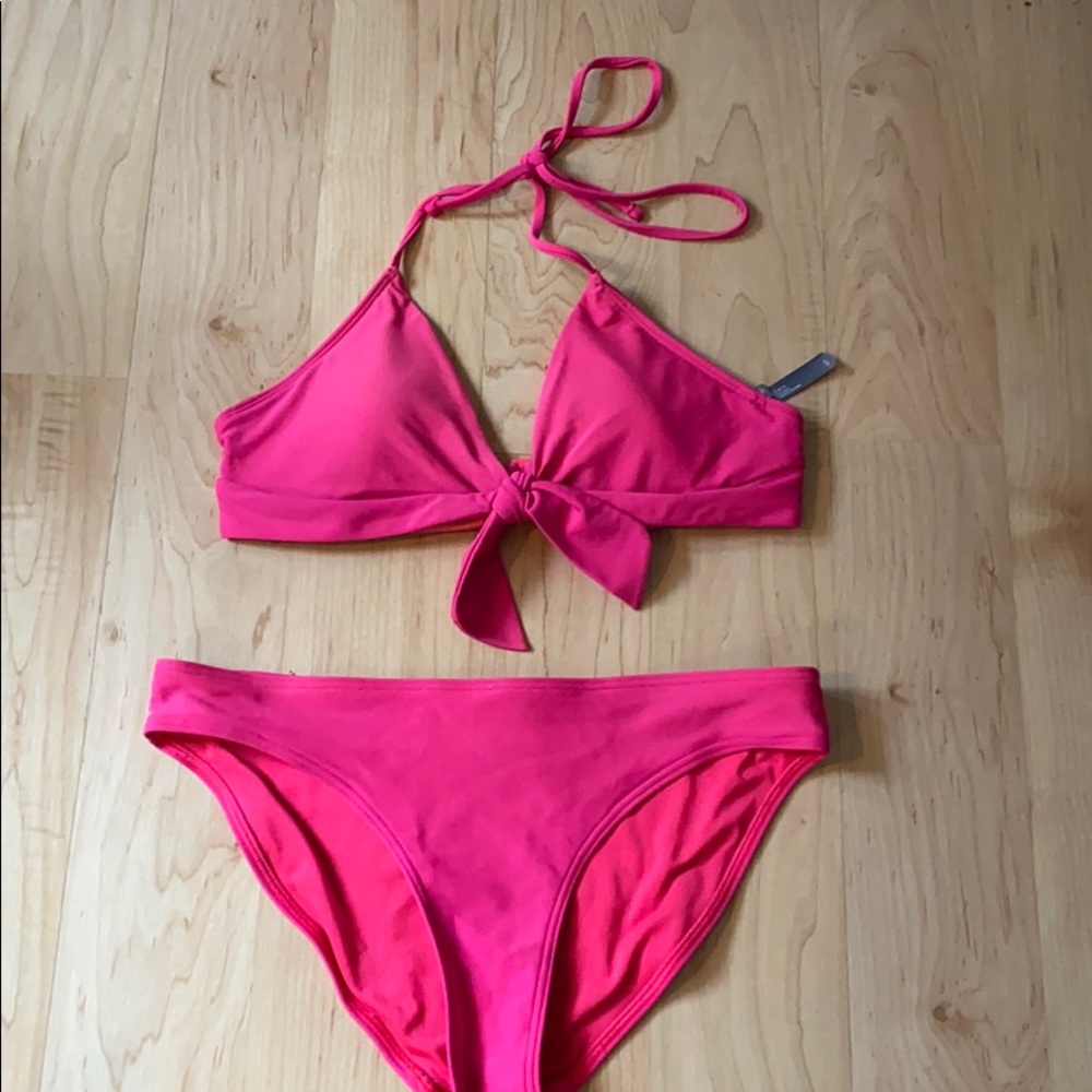 bright pink bikini set